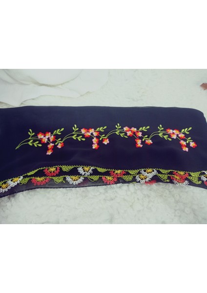 El Emeği Nakış Işlemeli Iğne Oyalı Namaz Örtüsü Çeyizlik Mevlit Başörtüsü Krep Kumaş 145X75 cm fırsatları