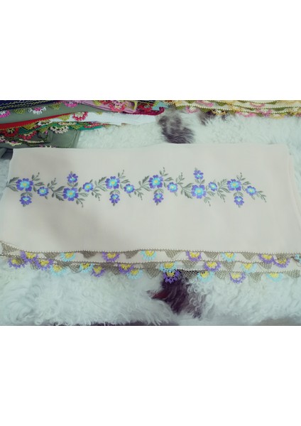 El Emeği Nakış Işlemeli Iğne Oyalı Namaz Örtüsü Çeyizlik Mevlit Başörtüsü Krep Kumaş 145X75 cm fırsatları