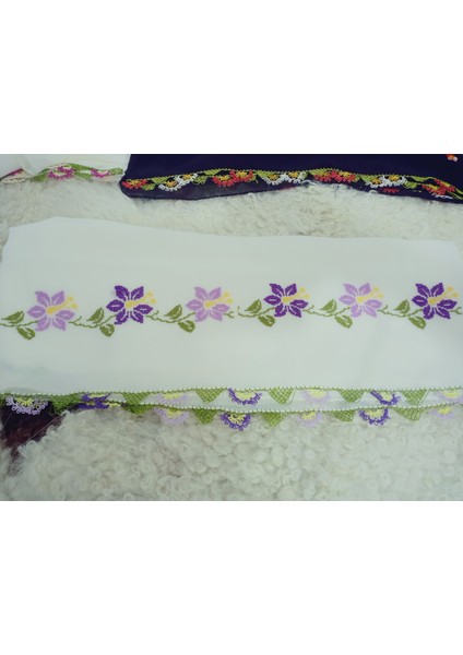 El Emeği Nakış Işlemeli Iğne Oyalı Namaz Örtüsü Çeyizlik Mevlit Başörtüsü Krep Kumaş 145X75 cm fırsatları