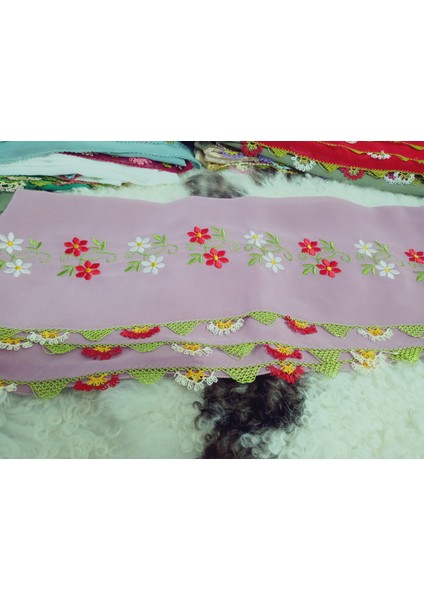 El Emeği Nakış Işlemeli Iğne Oyalı Namaz Örtüsü Çeyizlik Mevlit Başörtüsü Krep Kumaş 145X75 cm fiyatları