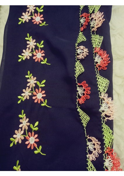 El Emeği Nakış Işlemeli Iğne Oyalı Namaz Örtüsü Çeyizlik Mevlit Başörtüsü Krep Kumaş 145X75 cm modelleri