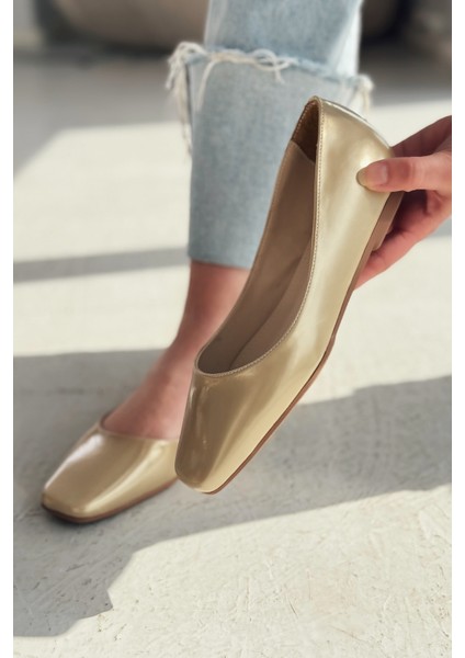 Canris Mat Gold Küt Burun Mary Jane Babet fiyatları