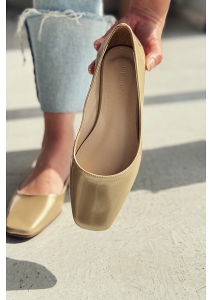 Canris Mat Gold Küt Burun Mary Jane Babet fırsatları