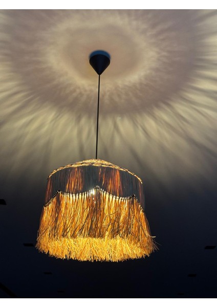 Rattan, Bambu Avize 1, 35 cm -Iskandinav Bohem ,özel Tasarım Aydınlatma-Salon,mutfak.ofis indirimleri
