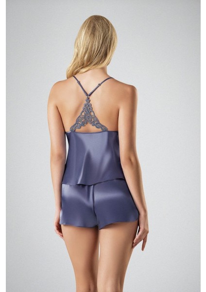 Mavi Şortlu 3lü Sabahlık ve Gecelik Takımı fiyatları