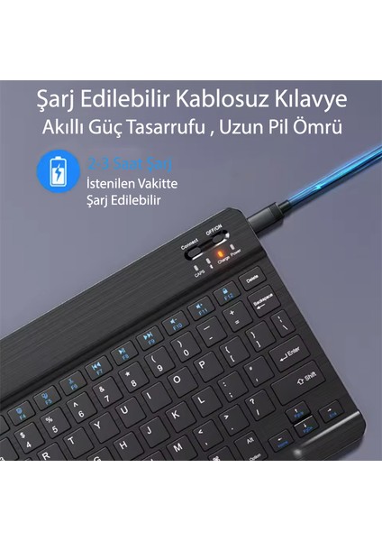 Yesnıce Lenovo Idea Tab Pro 12.7 TB373FU Uyumlu Standlı Kılıf ve Dokunmatik Kalem ve Klavye ve Mouse fiyatları