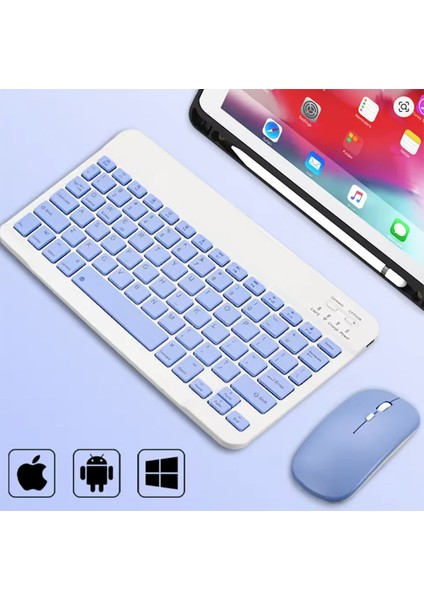 Yesnıce Lenovo Idea Tab Pro 12.7 TB373FU Uyumlu Standlı Kılıf ve Dokunmatik Kalem ve Klavye ve Mouse