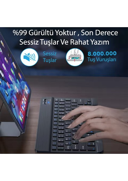 Yesnıce Lenovo Idea Tab Pro 12.7 TB373FU Uyumlu Standlı Kılıf ve Dokunmatik Kalem ve Klavye ve Mouse modelleri