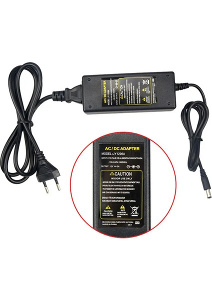 12 Volt 5 Amper Plastik Kasa Masa Tipi Adaptör Laptop Tip IP20 Iç Mekan Adaptör