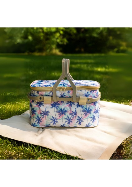 Soğuk Tutuculu Termal Piknik Sepeti 22X42 cm | Termal Kamp ve Piknik Yemek Taşıma Çantası modelleri