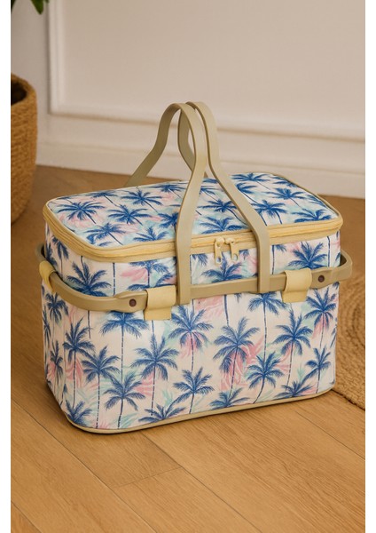 Soğuk Tutuculu Termal Piknik Sepeti 22X42 cm | Termal Kamp ve Piknik Yemek Taşıma Çantası indirimleri