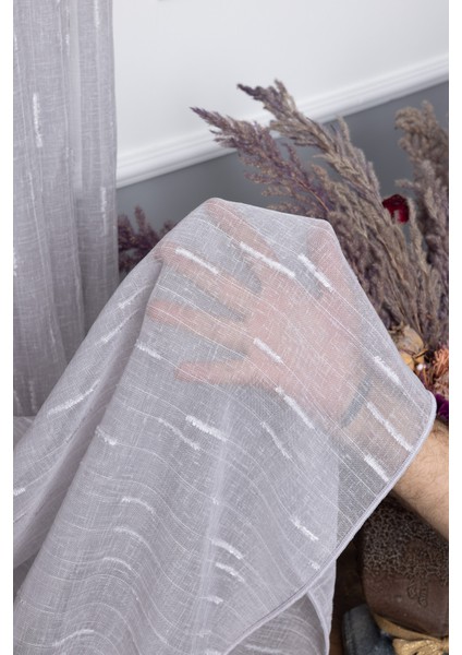 Keten Moroccan Gri 1/2.5 Normal Pileli Ütü Istemez Kırışmaz Yeni Sezon Salon Oda Tül Perdesi modelleri