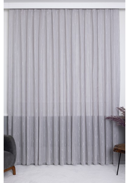 Keten Moroccan Gri 1/2.5 Normal Pileli Ütü Istemez Kırışmaz Yeni Sezon Salon Oda Tül Perdesi fırsatları