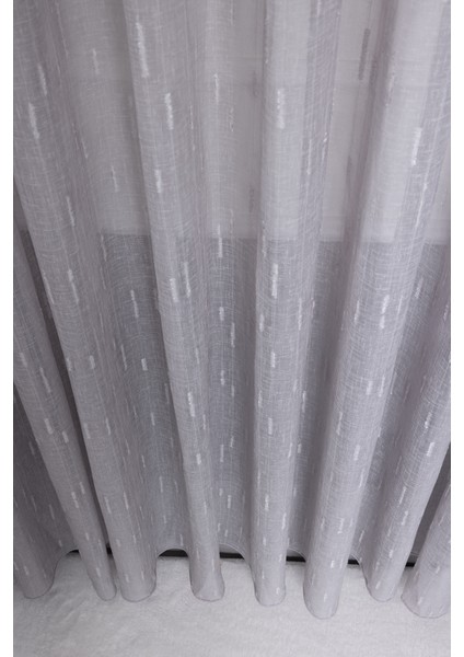 Keten Moroccan Gri 1/2.5 Normal Pileli Ütü Istemez Kırışmaz Yeni Sezon Salon Oda Tül Perdesi