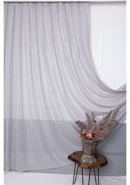 Keten Moroccan Gri 1/2.5 Normal Pileli Ütü Istemez Kırışmaz Yeni Sezon Salon Oda Tül Perdesi indirimleri