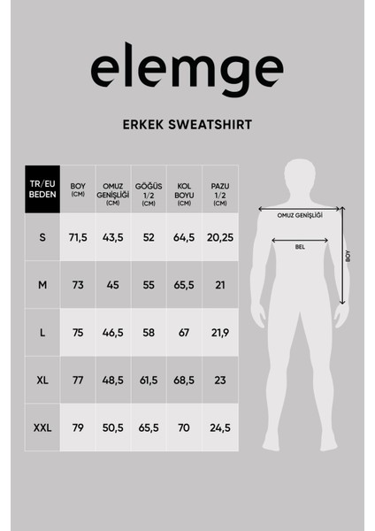 Pamuklu Erkek Sweatshirt Lacivert Soft Touch Relax Fit Basic Bisiklet Yaka 3 Iplik Nefes Alan