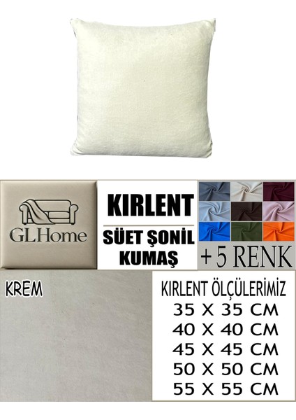 Süet Detaylı Angora Kumaş 2 Adet Kirlent Kılıfı