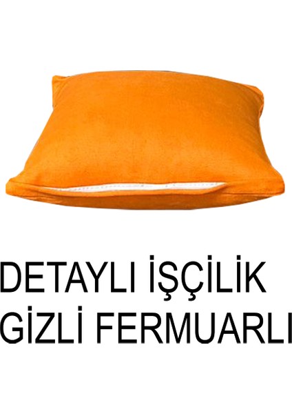 Süet Detaylı Angora Kumaş 2 Adet Kirlent Kılıfı modelleri