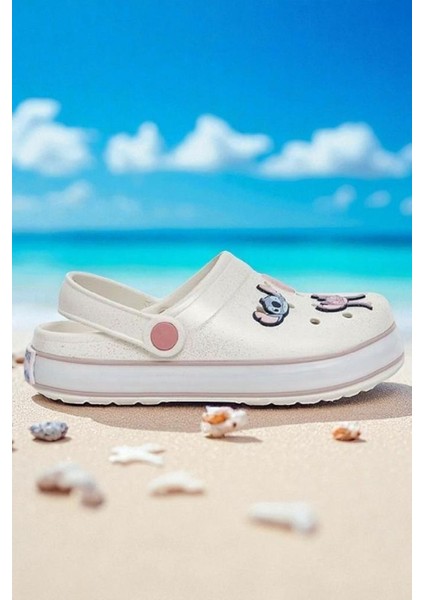 Kız Çocuk Lilo Stich Baskılı Işıklı Kaymaz Taban Havuz Plaj Terliği & Sandaleti modelleri