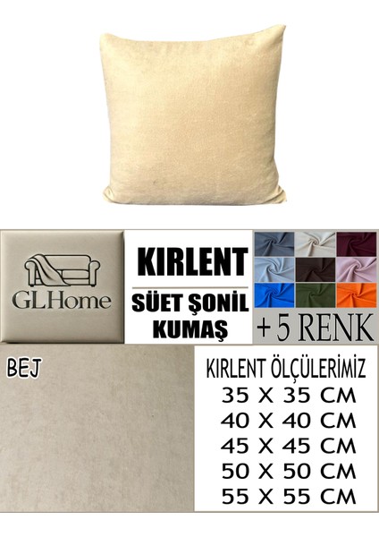 Süet Detaylı Angora Kumaş 2 Adet Kirlent Kılıfı