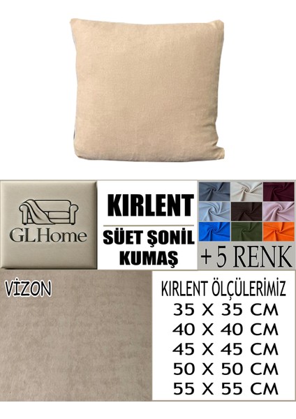 Süet Detaylı Angora Kumaş 2 Adet Kirlent Kılıfı