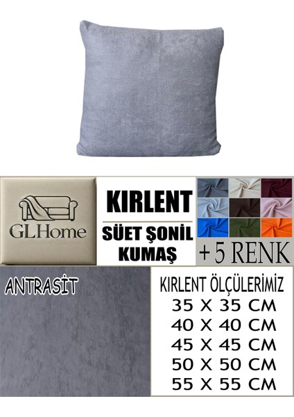 Süet Detaylı Angora Kumaş 2 Adet Kirlent Kılıfı