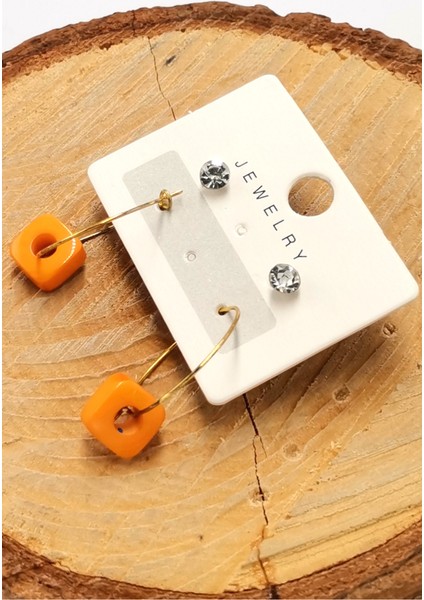 Renkli Figürlü Lüks Küpe