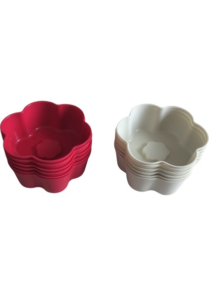 Bybirgül Beyaz -Kırmızı 12 Li Silikon Mini Papatya Kek Kalıbı,muffin ,airfrey Kalıbı 12 Adet fiyatları