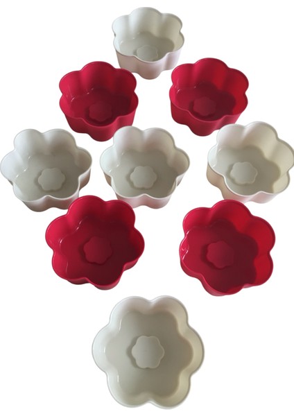 Bybirgül Beyaz -Kırmızı 12 Li Silikon Mini Papatya Kek Kalıbı,muffin ,airfrey Kalıbı 12 Adet fırsatları