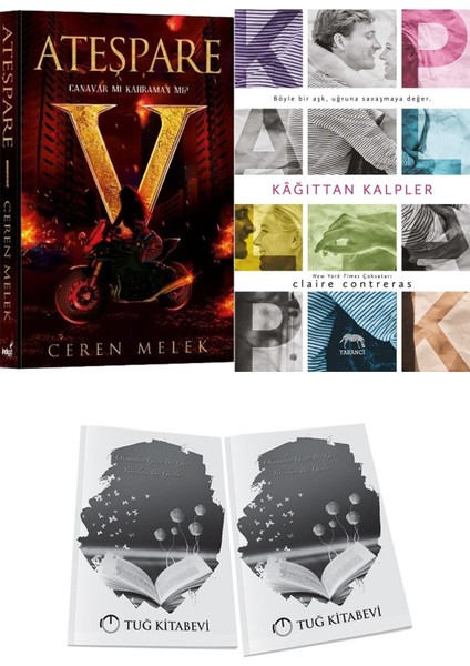 Kağıttan Kalpler ve Ateşpare 1 Canavar Mı Kahraman Mı? Ceren Melek 2li Set + Hediyeli