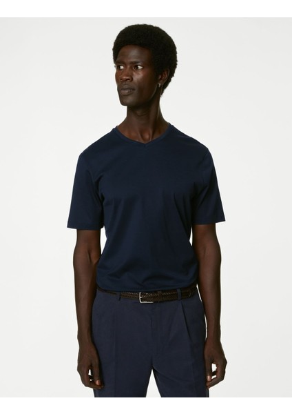 Yumuşak Dokulu V Yaka T-Shirt modelleri