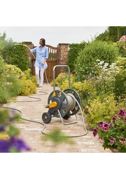 2489H 45 M Kapasiteli 20 M + 5 M (Hediyeli) Tekerlekli, Hortum Toplama Sarma Araba Seti (Demontedir)