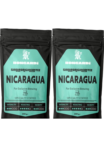 Nicaragua Single Orjin Nitelikli Yöresel Kahve Seti 2X200G (Çekirdek Veya Öğütülmüş Seçilebilir)