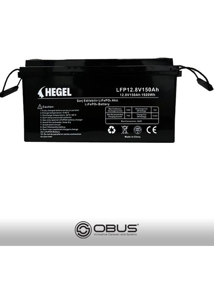 Obus Karavan Lifepo4 Lityum Akü 12.8V 150AH 1920WH M8