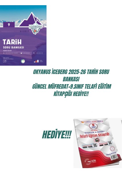 Okyanus 9 Iceberg Tarih Soru Bankası 2025-26 +9.sınıf Telafi Eğitim Kitapçığı Hediye!!
