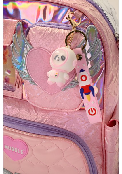 5780 Kız Çocuk Pembe 3’lü Okul Seti (Büyük Çanta + Beslenme Çantası + Kalemlik) – Love Desenli indirimleri