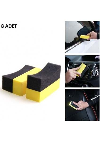 Araba Lastik ve Trim Parlatma Süngeri 8 Adet