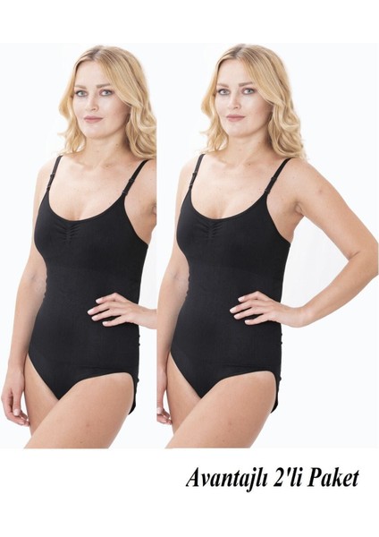 1 Beden Incelten Toparlayıcı Zıbın (Çıtçıtlı) Korse 2 Adet Siyah Renk