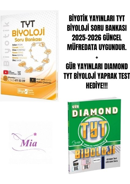 Biyotik Yayınları Tyt Biyoloji Soru Bankası Hediyeli