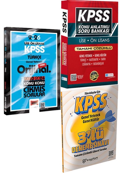 2026 Kpss Lise-Önlisans Türkçe Orijinal 2010-2024 Konu Konu Çıkmış + Konu Ant. Soru ve 3 Deneme