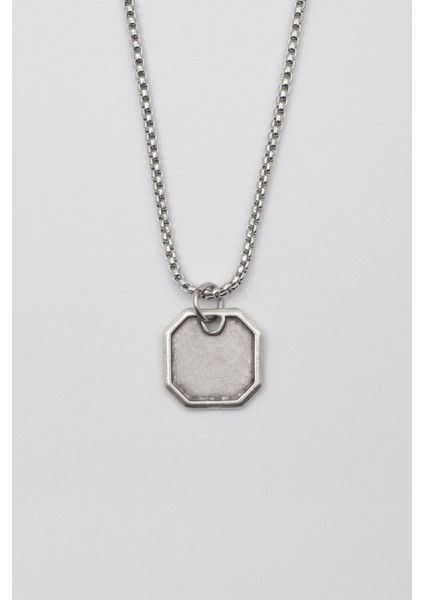 Geometrik Örme Zincir Kolye - Gümüş Kaplama - Erkek Kadın Kolye - NO:1587