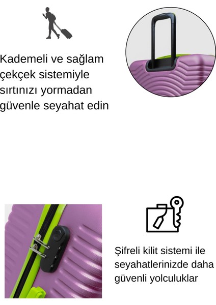 2'li Valiz Seti Büyük Boy - Orta Boy Rose 1169