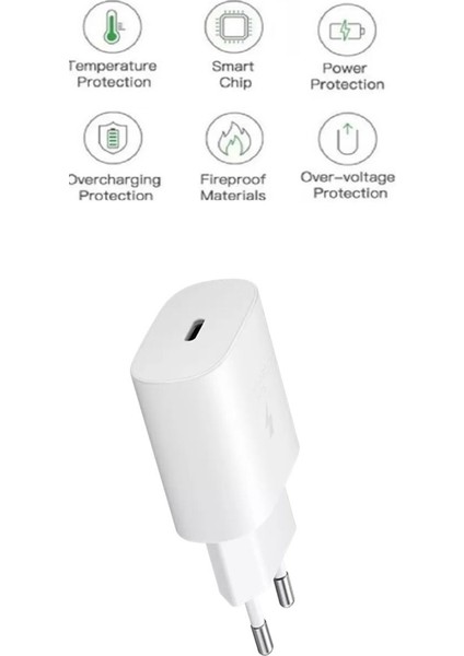 Samsung Galaxy F15 5g Uyumlu Type-C Ultra Hızlı Şarj Cihazı 22.5W 3.0 Amper (Şarj Başlığı Adaptör) modelleri