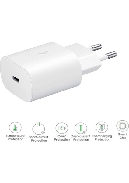 Samsung Galaxy A36 5g Uyumlu Type-C Ultra Hızlı Şarj Cihazı 22.5W 3.0 Amper (Şarj Başlığı Adaptör)