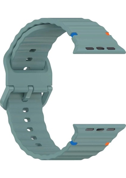 Apple Watch 6/7/8/9/10/se/ultra 38 40 41 S10 42MM Uyum Turuncu Mavi Detay Dalga Tasarım Silikon Kordon