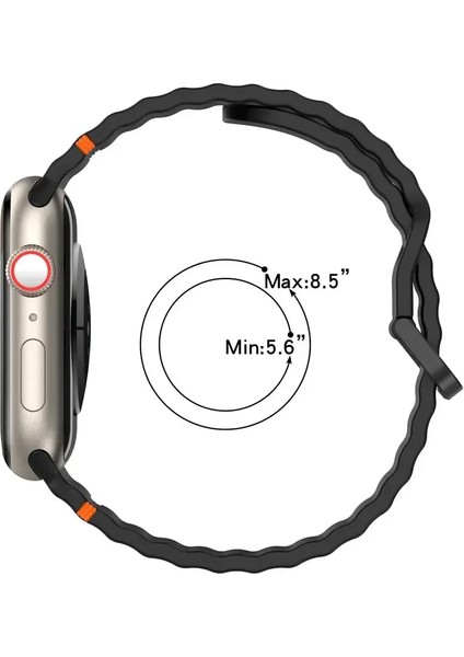 Apple Watch 6/7/8/9/10/se/ultra 38 40 41 S10 42MM Uyum Turuncu Mavi Detay Dalga Tasarım Silikon Kordon fiyatları