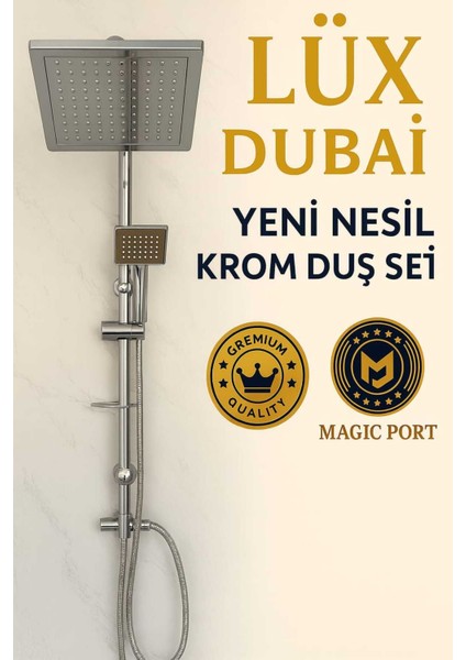 Robot Yağmurlama Tepe Duş Başlığı Seti Magıc Port Lüx Dubai Yeni Nesil