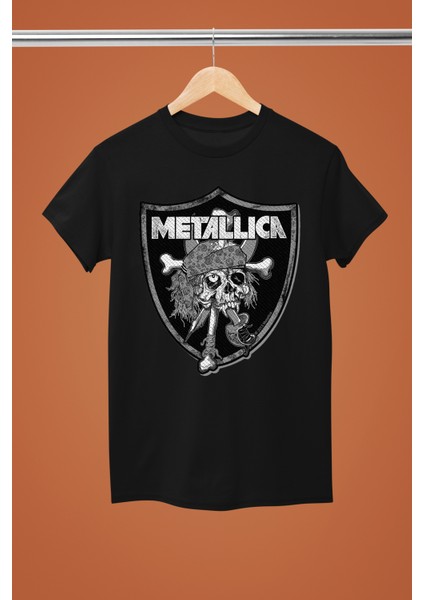 Metallica Baskılı Bisiklet Yaka Regular Kalıp %100 Pamuklu Kısa Kollu Tshırt