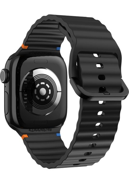 Apple Watch 6/7/8/9/10/se/ultra 38 40 41 S10 42MM Uyum Turuncu Mavi Detay Dalga Tasarım Silikon Kordon fiyatları