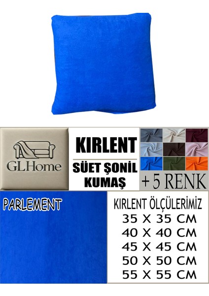 Süet Detaylı Angora Kumaş 4 Adet Kirlent Kılıfı